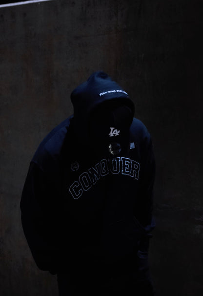 OVERSIZED CONQUER BLOCK HOODIE BLACK