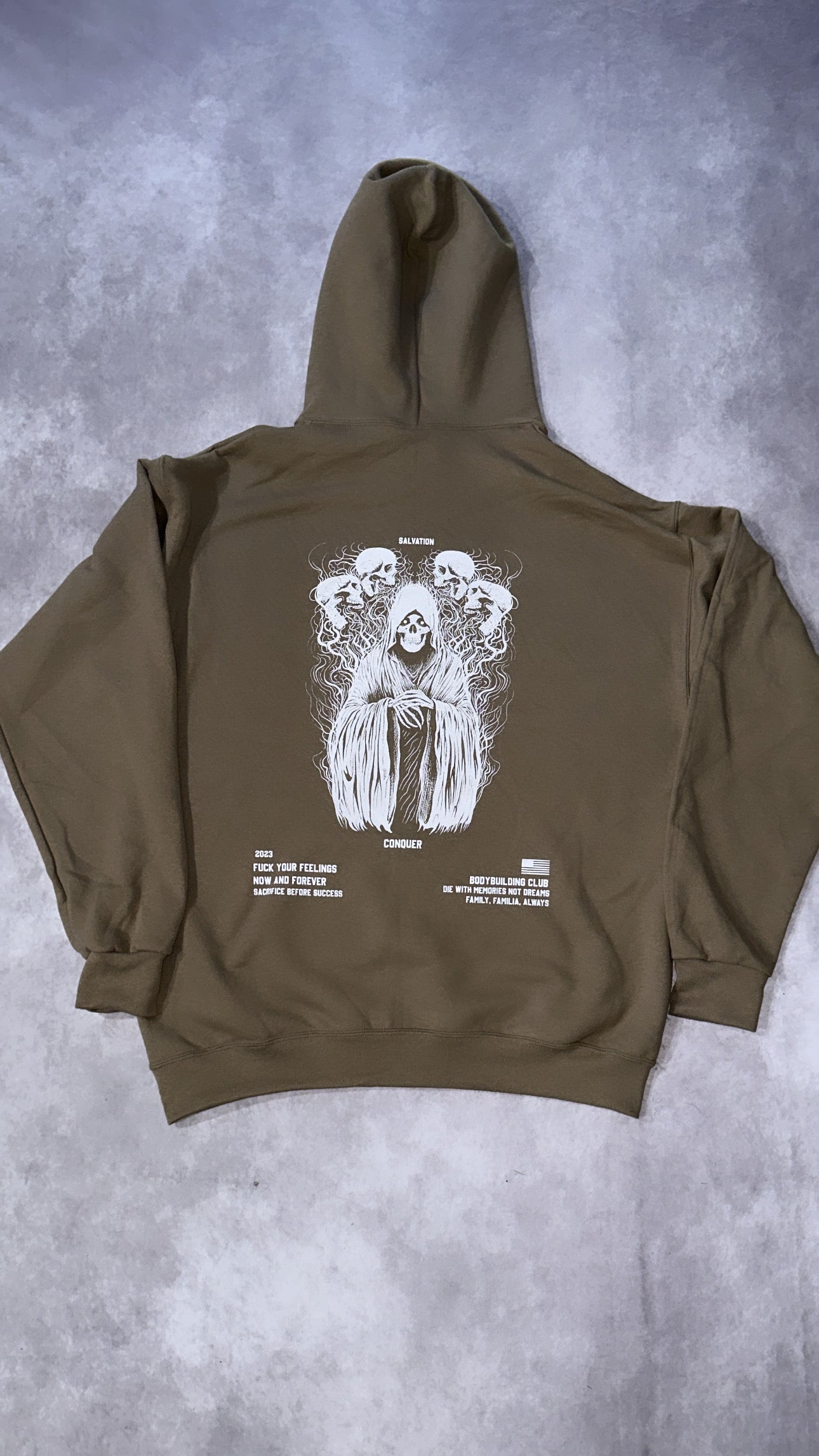 Reaper Oversized Hoodie in Brown