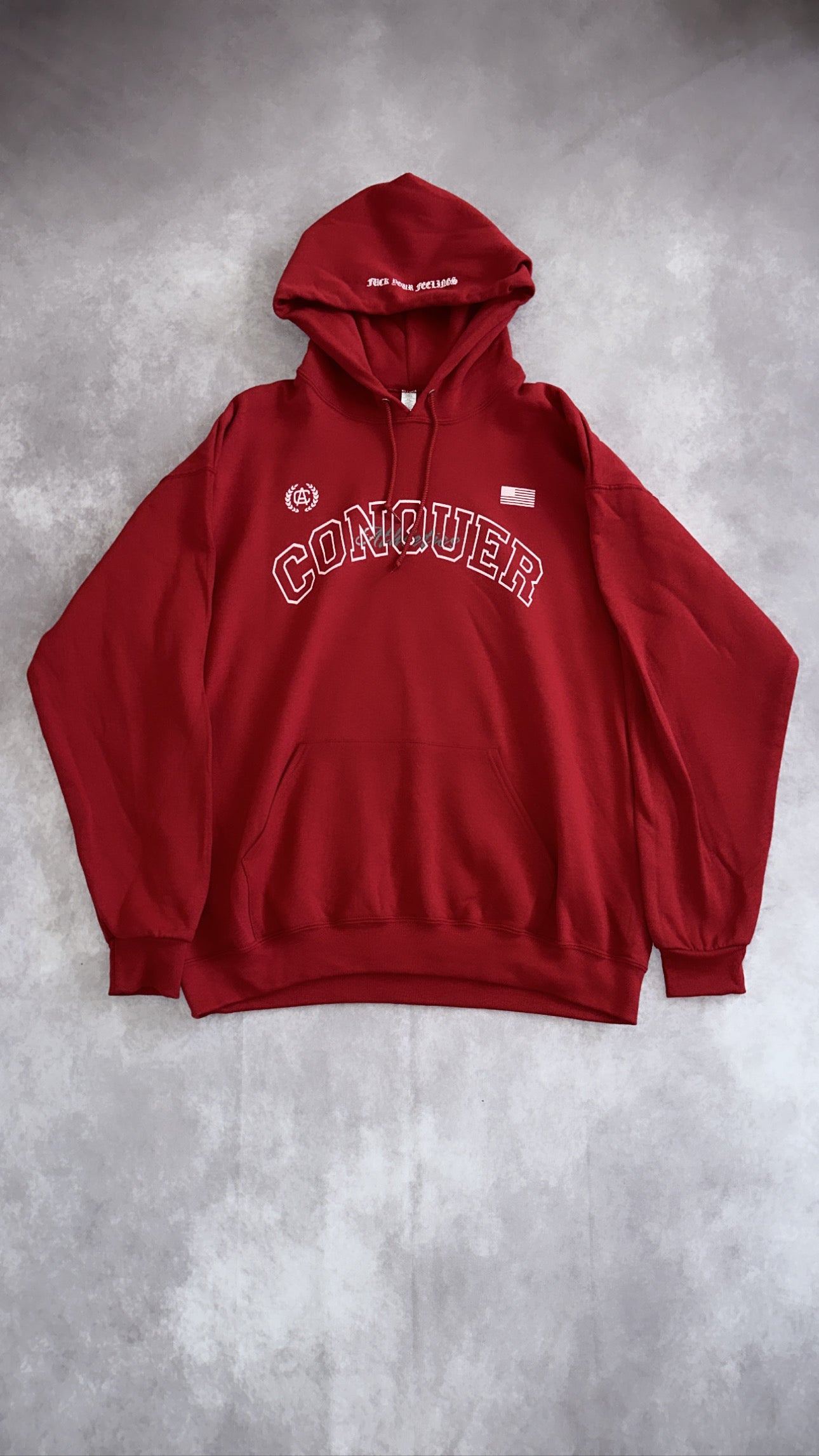 OVERSIZED CONQUER BLOCK HOODIE VINTAGE RED