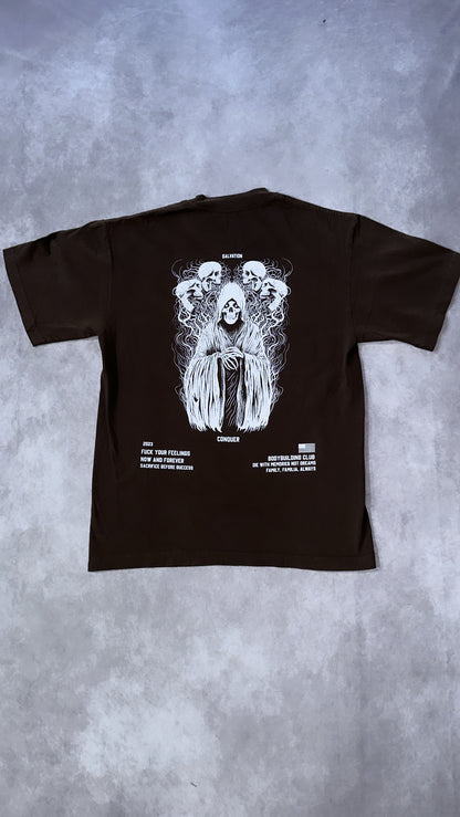 Reaper Oversized Tee in Brown