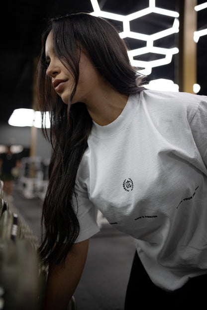 "FROM THE GROUND UP" TEE OVERSIZED WHITE